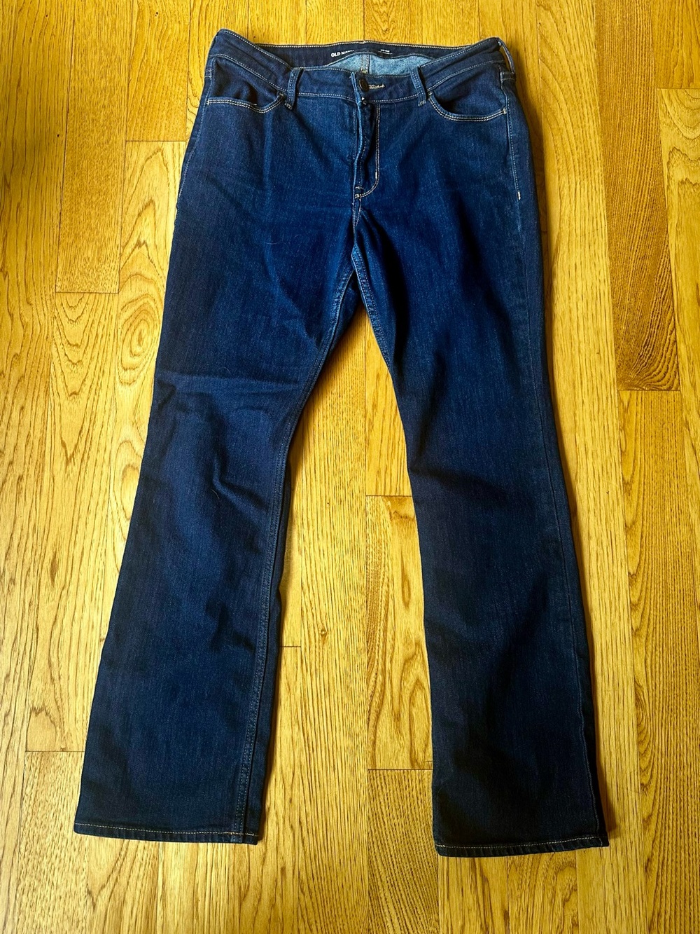 Women's Dark Blue Bootcut Jeans - Mid Rise